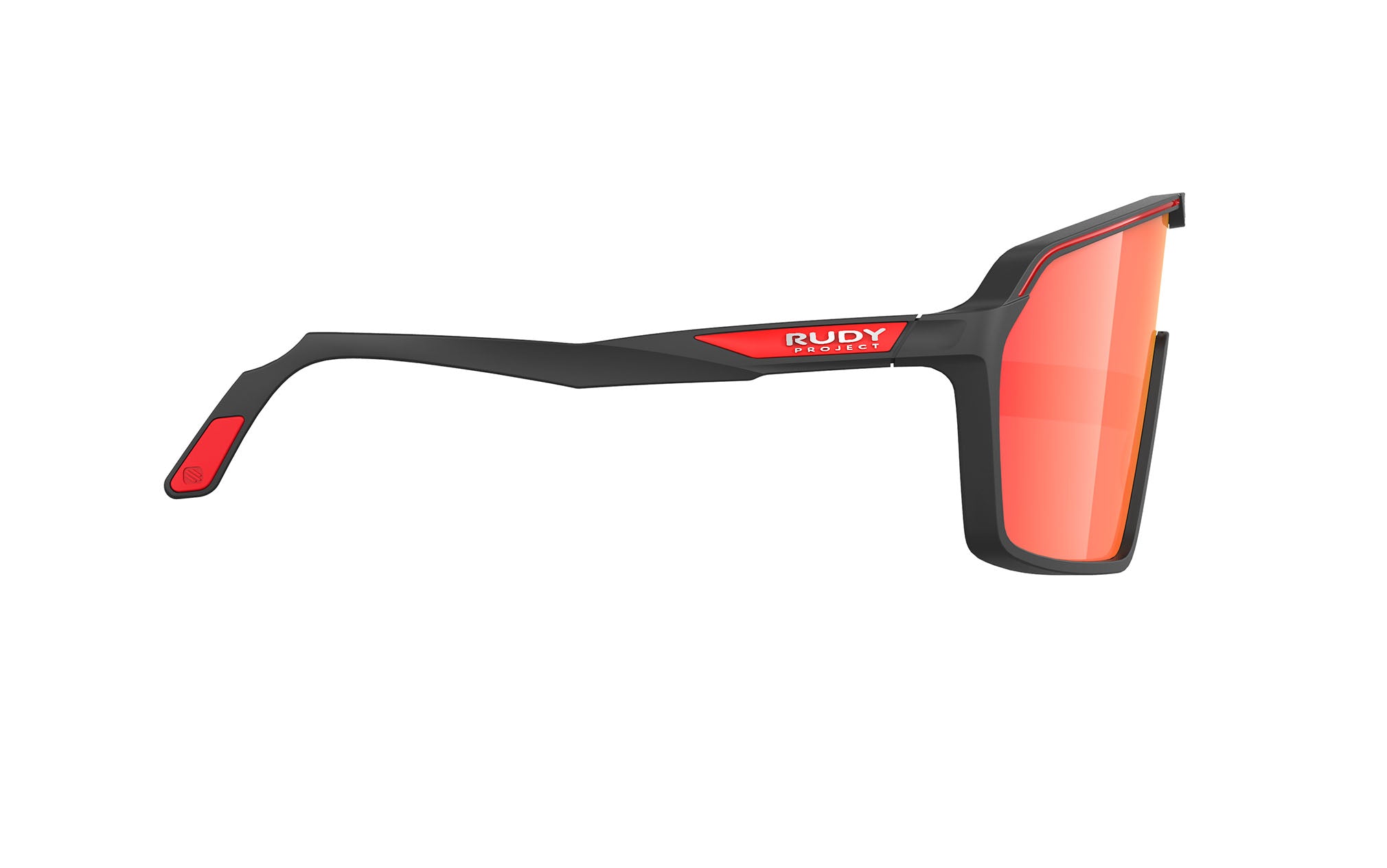 RUDY Project Sun.Spinshield Black Matte - Multilaser Red, Radbrille, Sportbrille, schwarz/rot