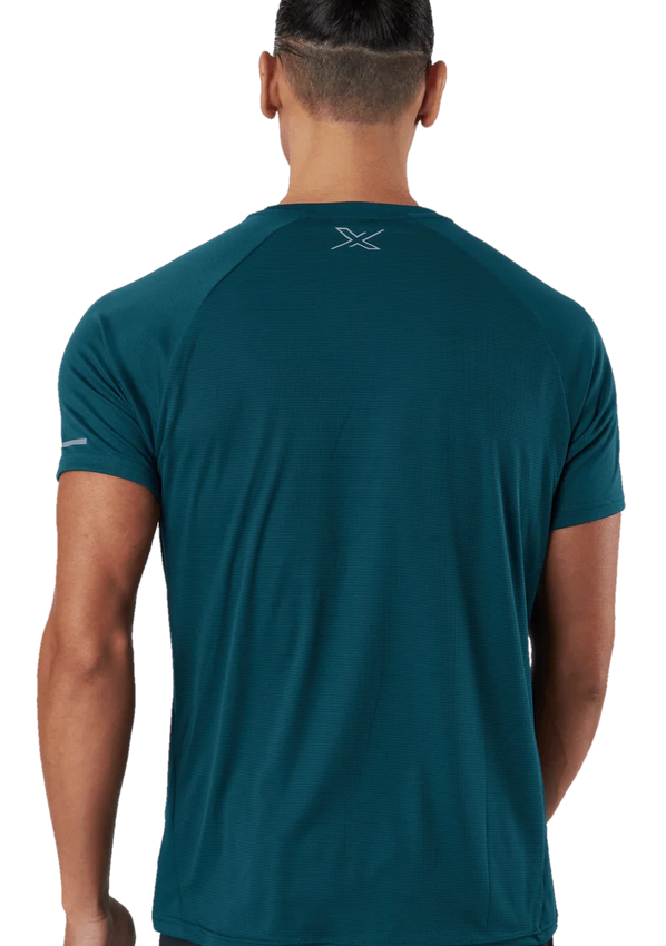 2XU Aero Tee, Laufshirt, Herren, Deep Jade/Silver Reflective