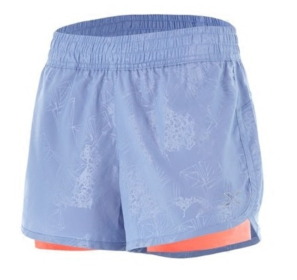 2XU 2-in-1  Short, Damen, Light Blue/Orange