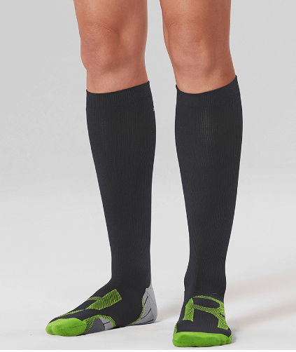 2XU Womens Compression Socks For Recovery, Damen, schwarz/grau