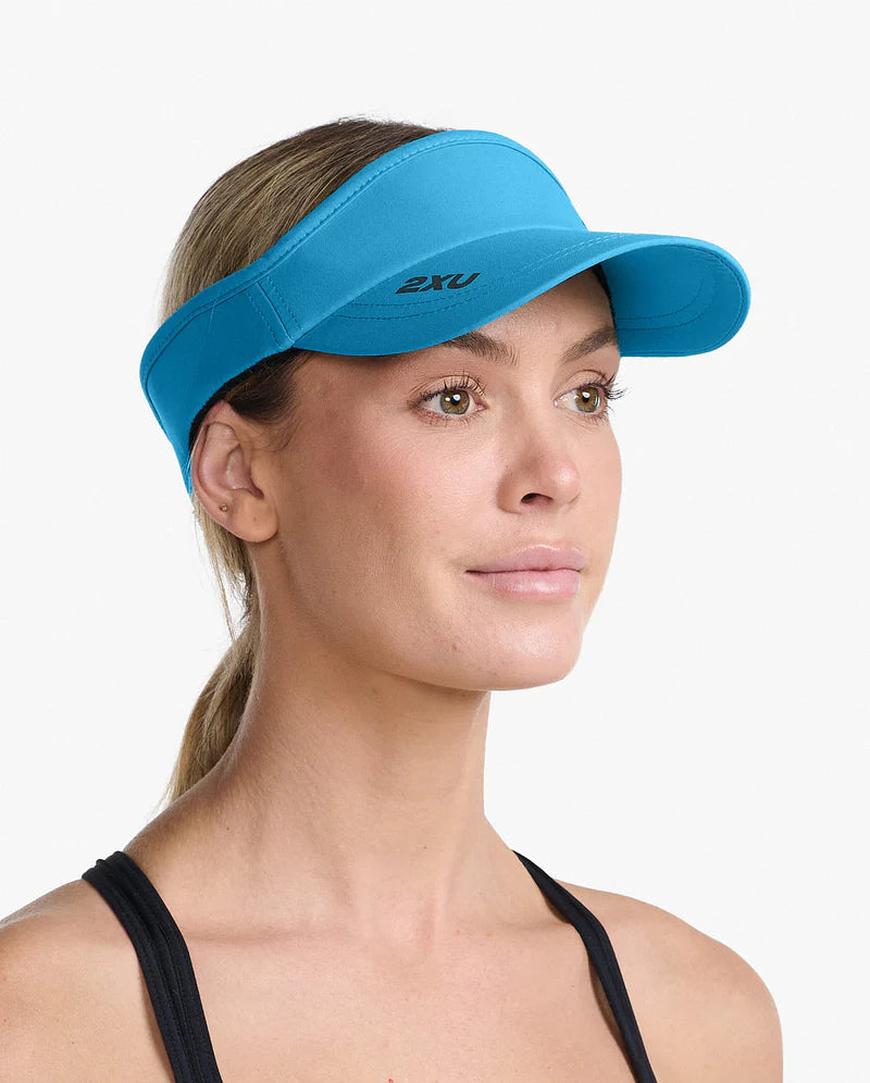 2XU Run Visor, Unisex, seaport/black