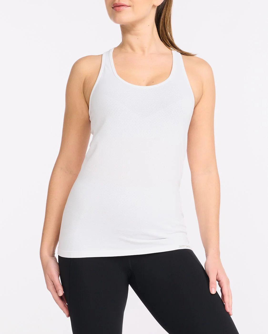 2XU Motion Tech Singlet, Damen, White/Harbor Mist