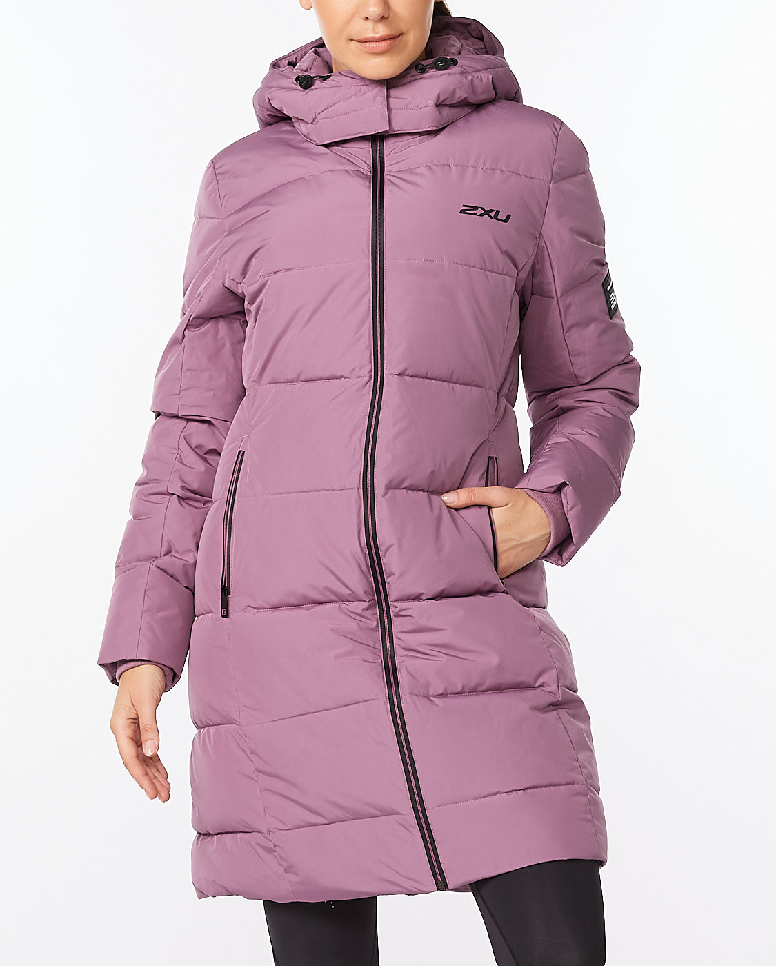 2XU Utility Insulation Longline Jacket, Damen, Orchid Mist/Black