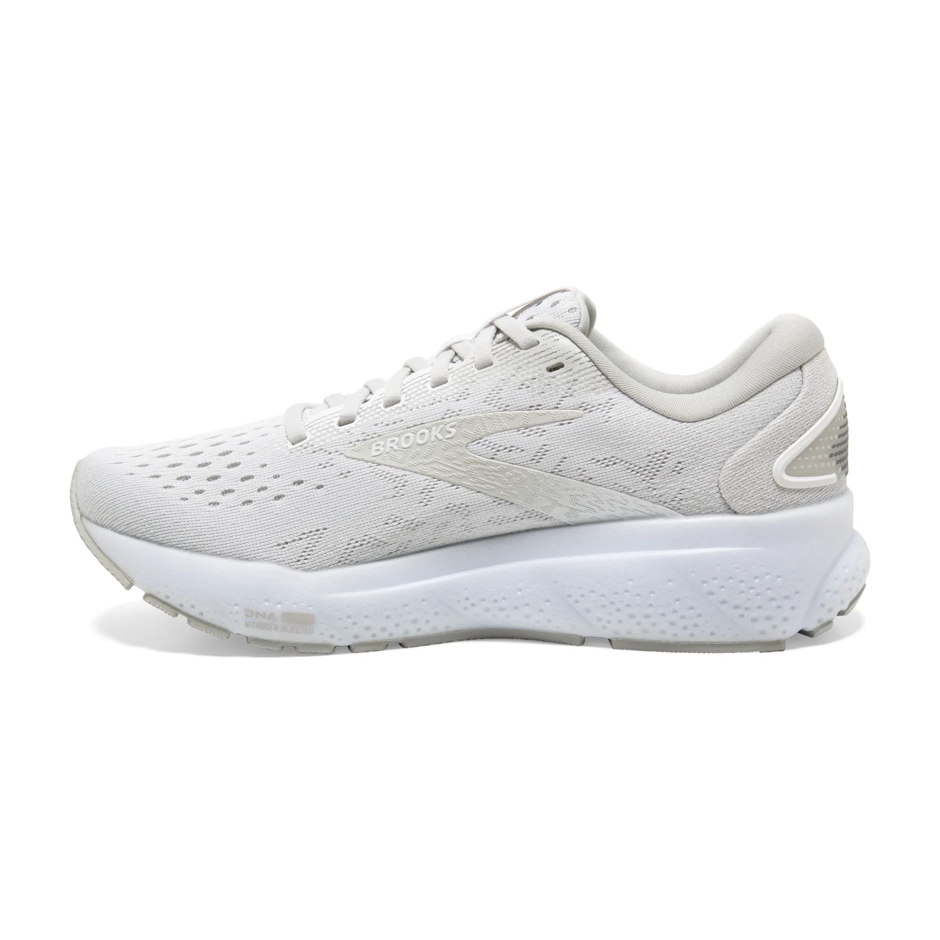 Brooks Ghost 16, Laufschuh, Damen, White/White/Grey