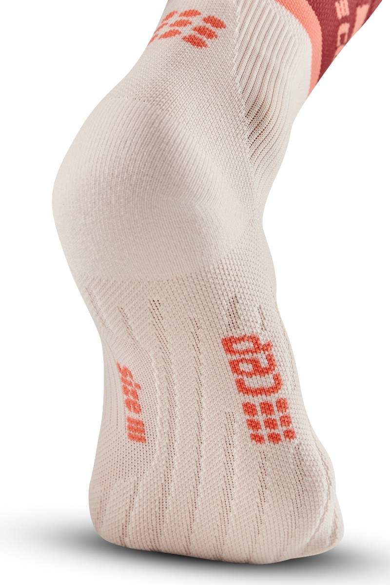 CEP The Run Compression Socks - Mid Cut, Damen, red/ off white