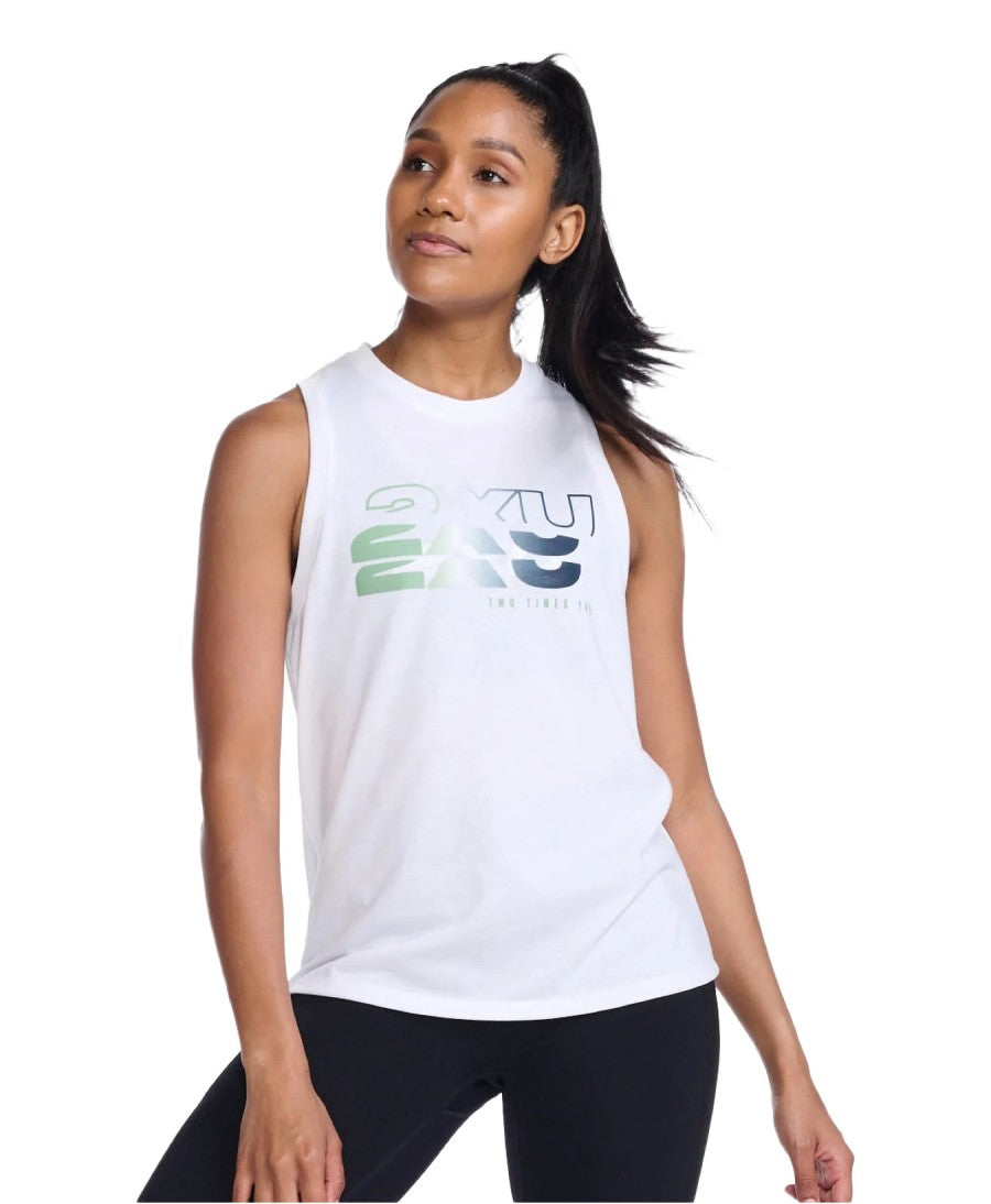 2XU Form Tank, Damen, White/Willow Green