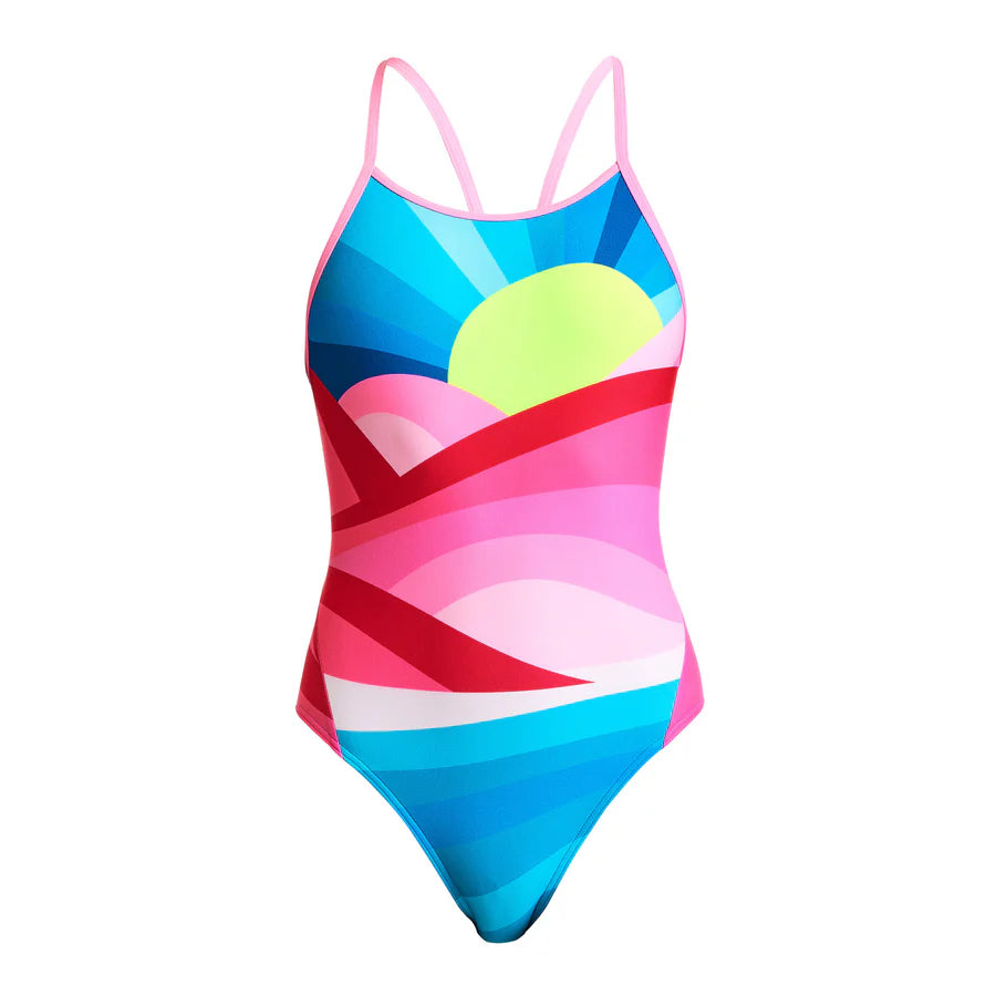 Way Funky Funkita, Diamond Back One Piece Summit Sunset, Badeanzug, Kinder