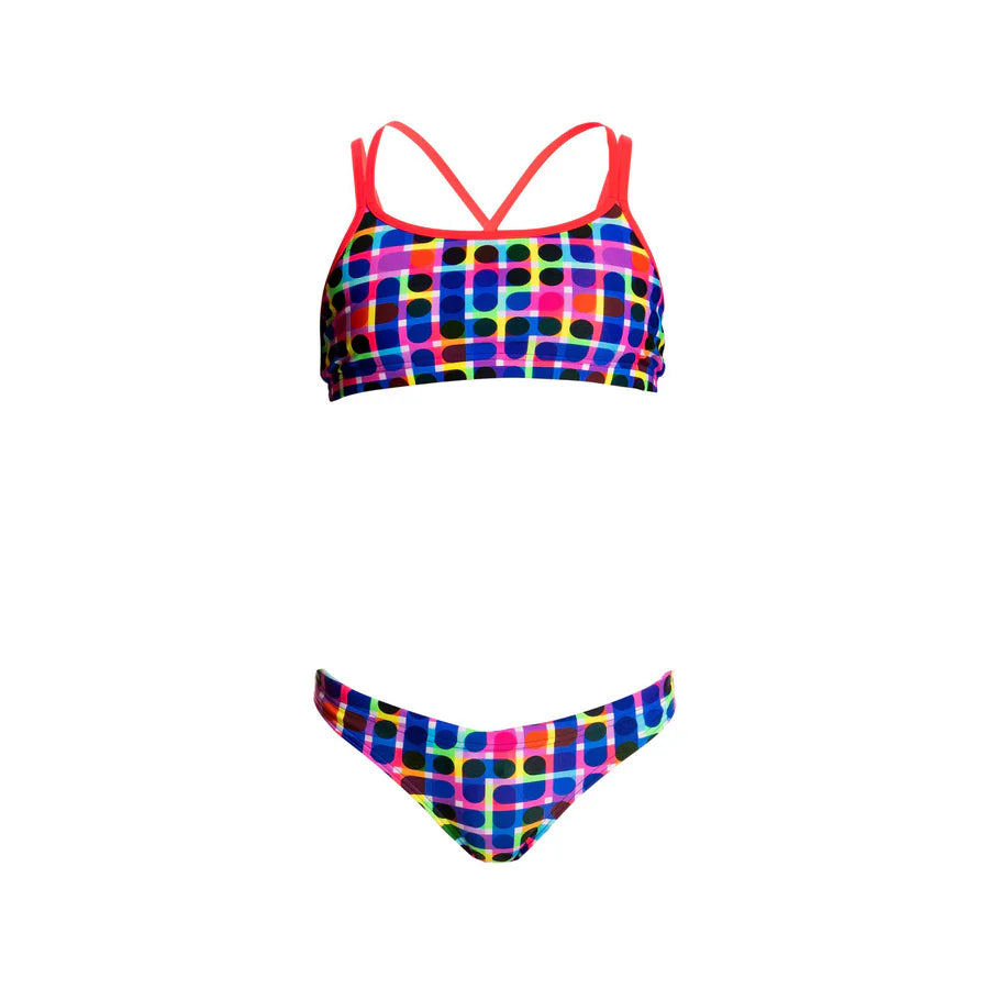 Way Funky Funkita, Criss Cross Two Piece Inked, Zweiteiler-Badeanzug, Kinder