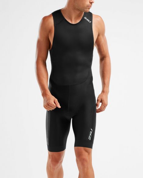 2XU Perform Rear Zip Trisuit, Herren, Black/Black