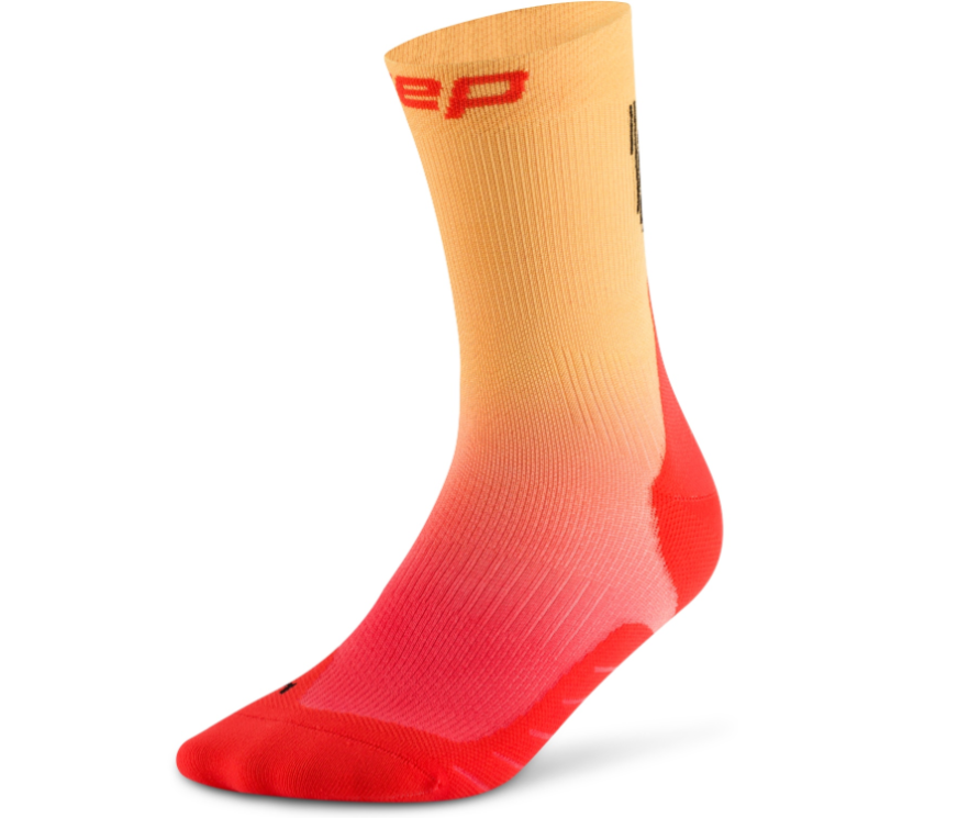 CEP Core Run Edt. Gradient Socks 5.0 - Mid Cut, Damen, red / marigold fade