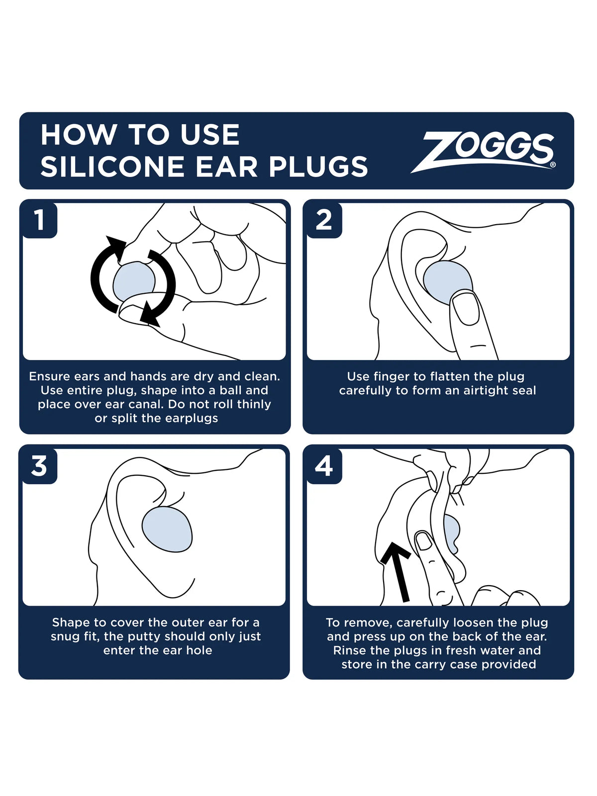 Zoggs Silicone Ear Plugs, Ohrenstöpsel, verschiedene Farben