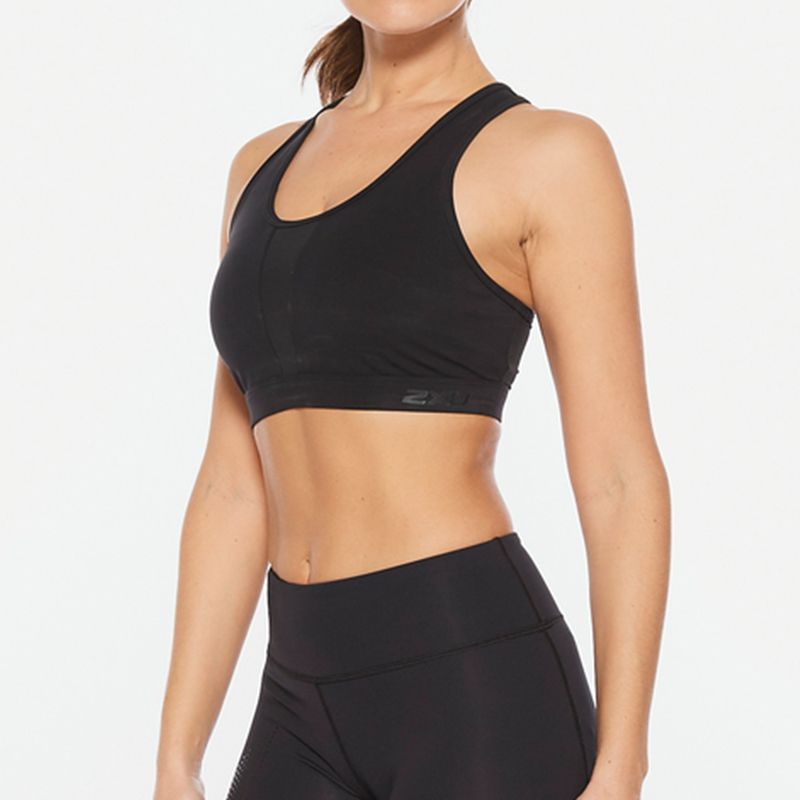 2XU Perform medium Impact Crop, Damen, Black/Black