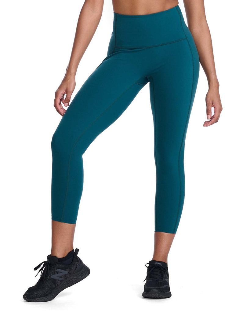 2XU Form Stash Hi-Rise Compression 7/8 Tights, Damen, Deep Jade/Deep Jade