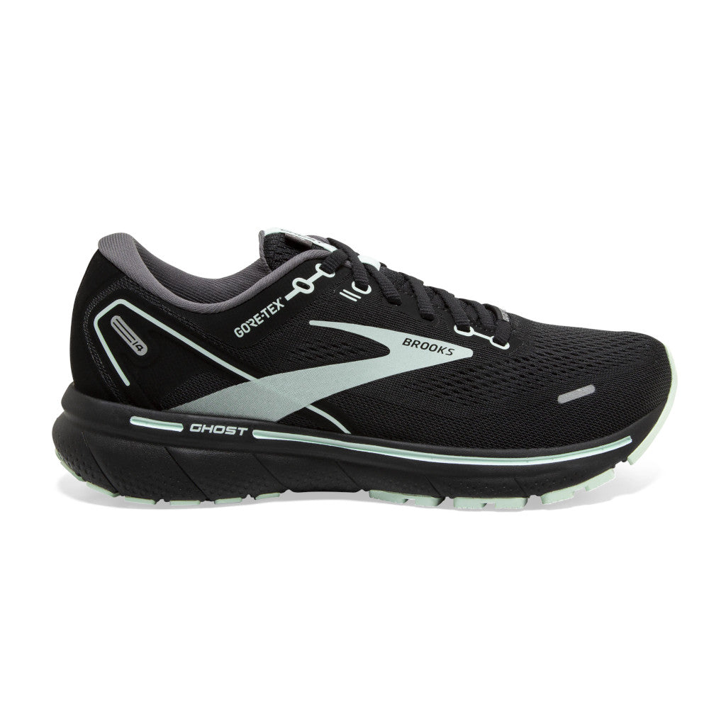 Brooks Ghost 14 GTX, Damen, black/blackened pearl/aquaglass, schwarz/aqua