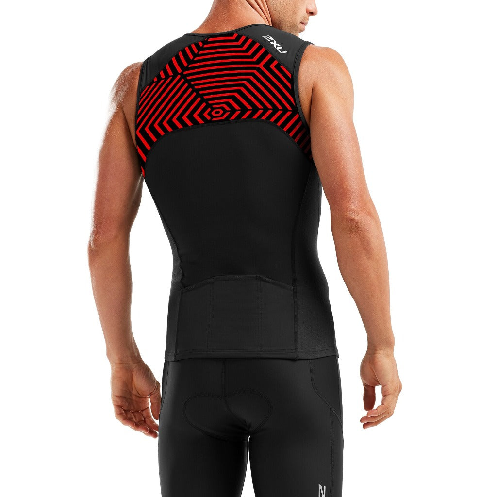 2XU Active Tri Singlet, men, black/red