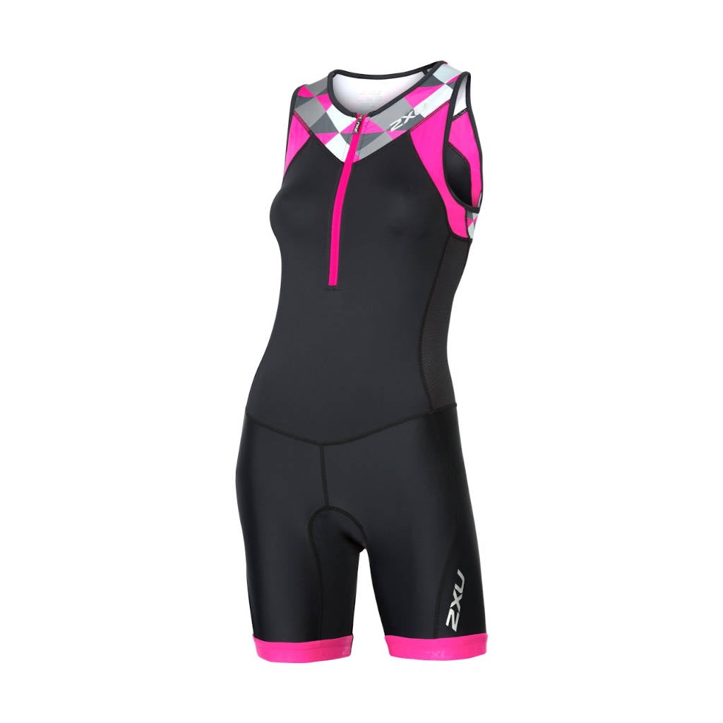 2XU Active TriSuit, Damen, schwarz/pink