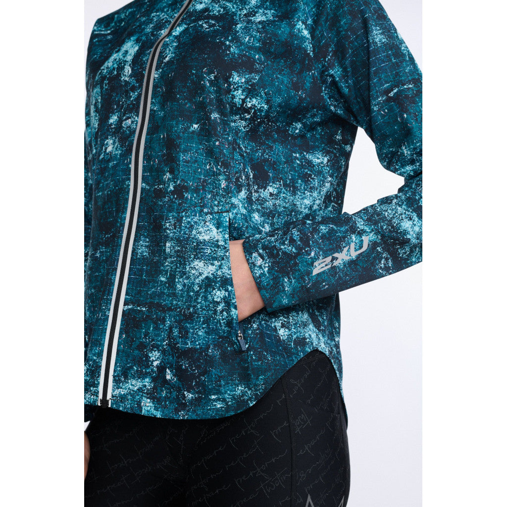 2XU Aero Jacket, women, trailscape bluejay/silver reflective, blue/mottled