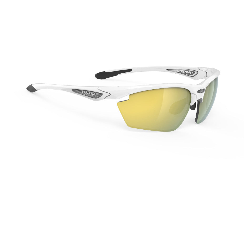 RUDY Project Stratofly White Gloss Rp Optics Ml Yellow, weiß, gelbe Gläser, Radbrille, Sportbrille