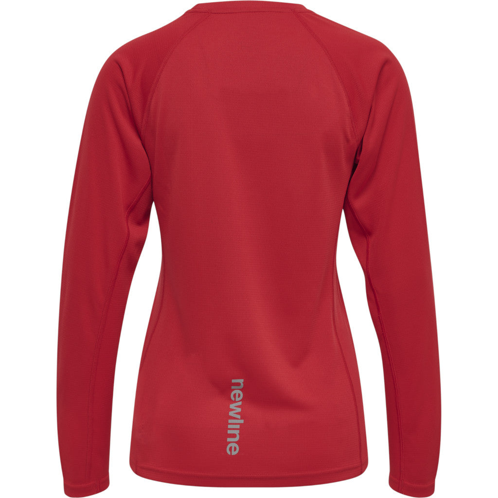 Newline Women Core Running T-Shirt L/S, women, tango red, red