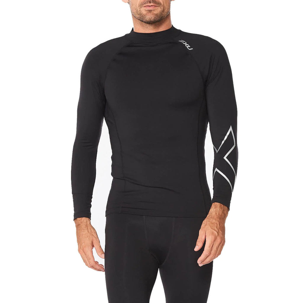 2XU Ignition Compression Longsleeve, Men, black/silver reflective, black