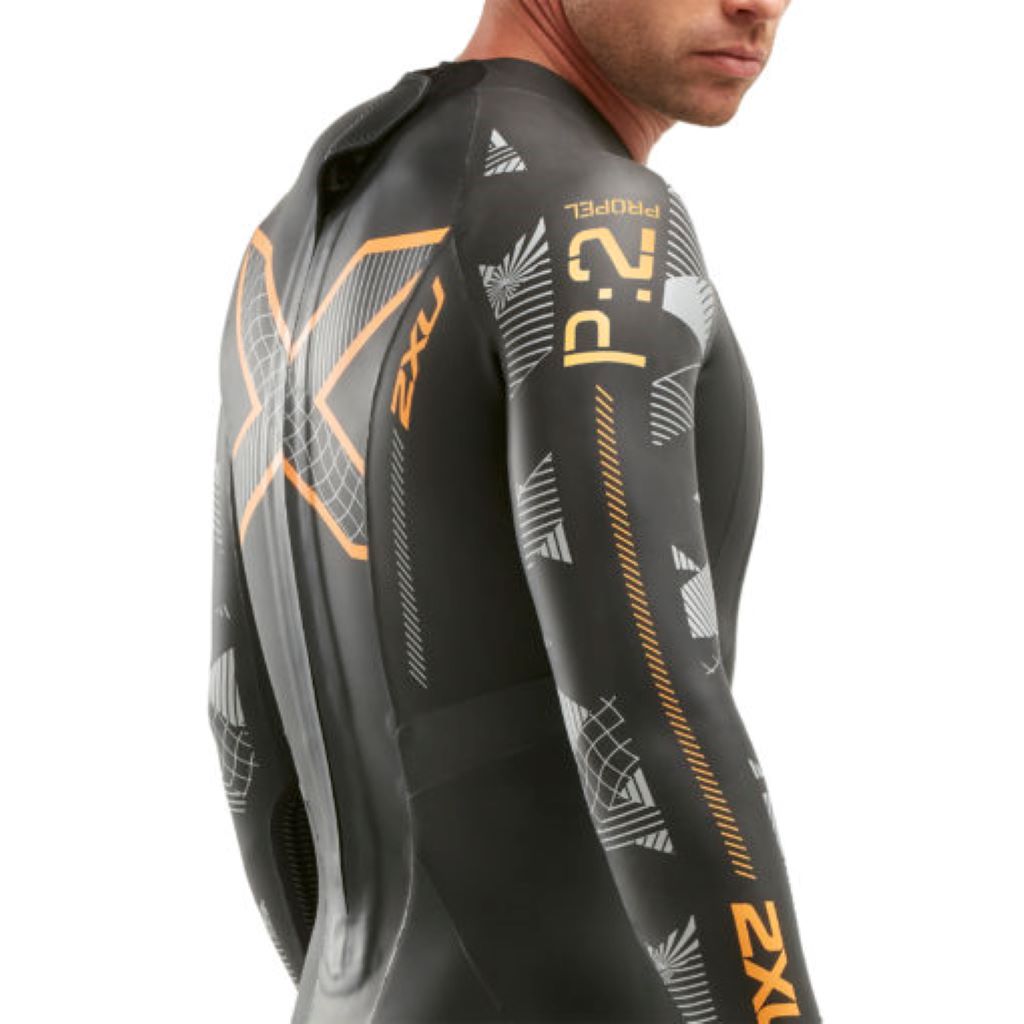 Tester 2XU P:2 Propel, wetsuit, black/orange fizz, black/silver/orange, men, 2023