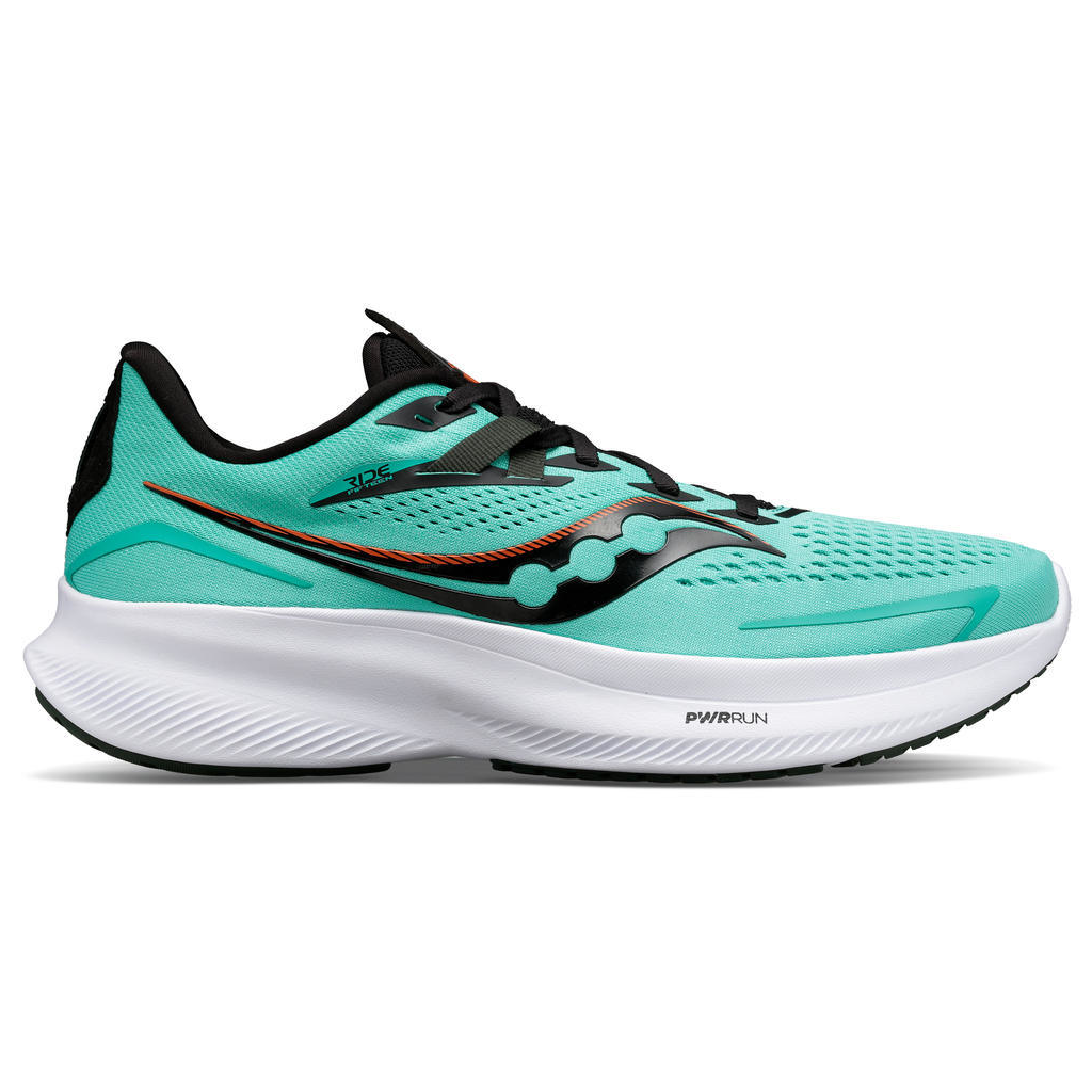 Saucony Ride 15, men, coolmint/zest, mint blue/white/black 