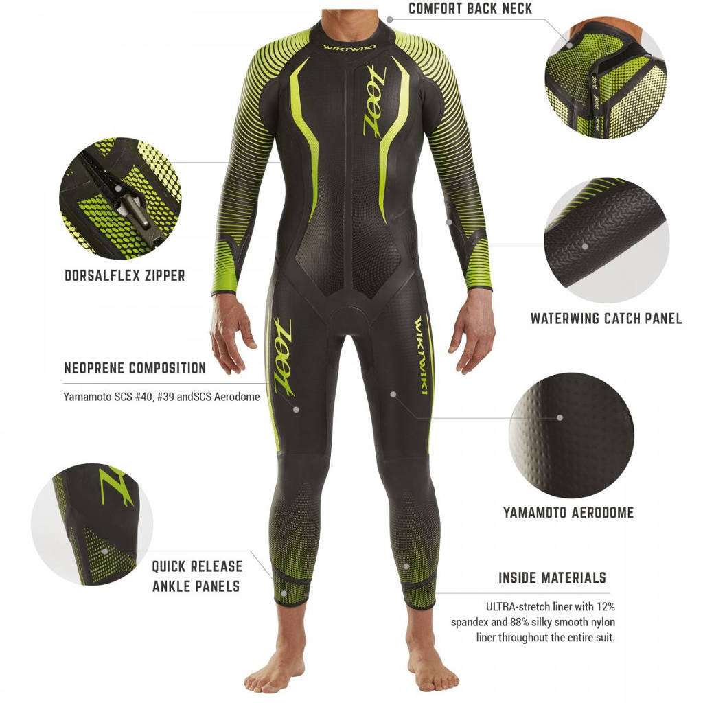 Tester Zoot Wikiwiki, wetsuit, black/yellow, men, 2021