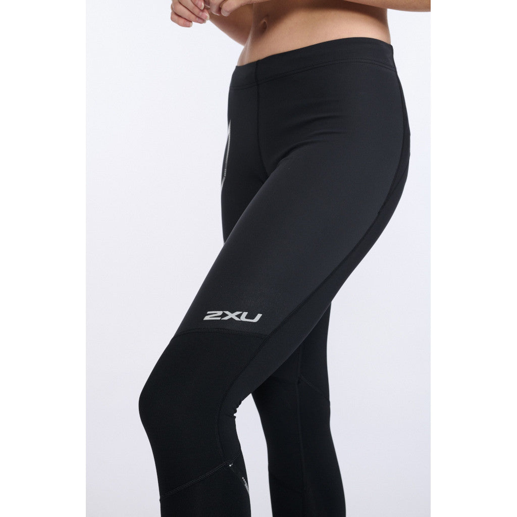 2XU Wind Defence Compression Tights, Damen, Laufhose, Black/Black reflective